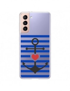 Coque Samsung Galaxy S21 Plus 5G Mariniere Ancre Marin...