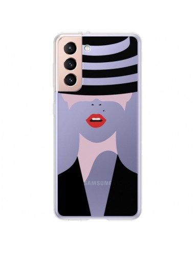 Coque Samsung Galaxy S21 Plus 5G Femme Chapeau Hat Lady Transparente - Dricia Do