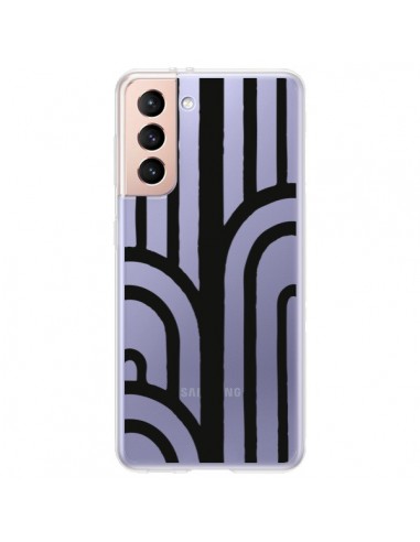 Coque Samsung Galaxy S21 Plus 5G Geometric Noir Transparente - Dricia Do