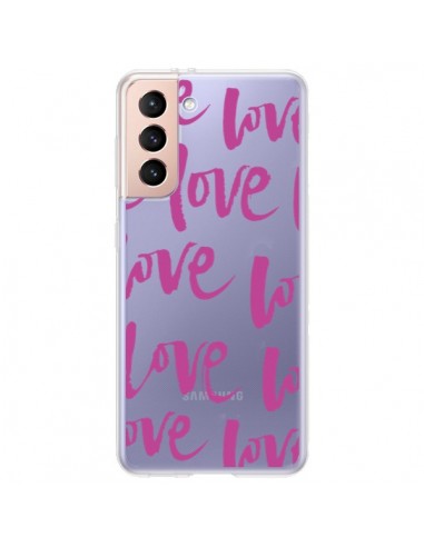 Coque Samsung Galaxy S21 Plus 5G Love Love Love Amour Transparente - Dricia Do