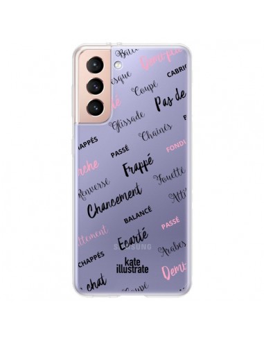 Coque Samsung Galaxy S21 Plus 5G Ballerina Ballerine Mots Transparente - kateillustrate