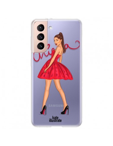 Coque Samsung Galaxy S21 Plus 5G Ariana Grande Chanteuse Singer Transparente - kateillustrate