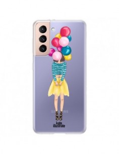 Coque Samsung Galaxy S21 Plus 5G Girls Balloons Ballons...
