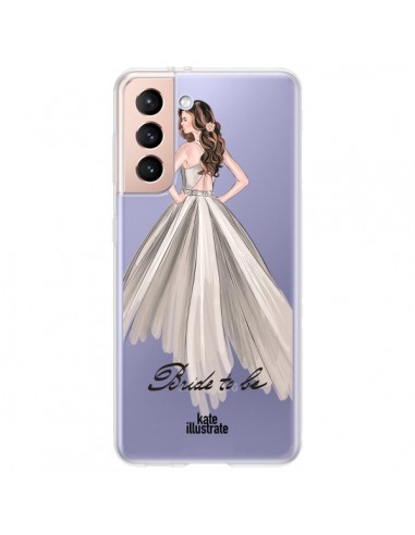 Coque Samsung Galaxy S21 Plus 5G Bride To Be Mariée Mariage Transparente - kateillustrate