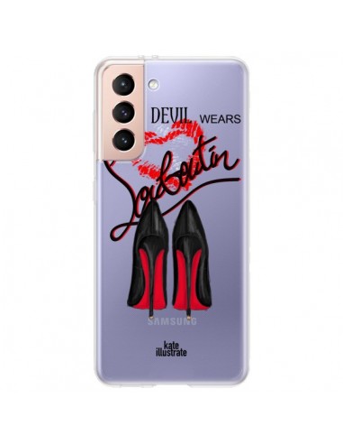 Coque Samsung Galaxy S21 Plus 5G The Devil Wears Shoes Demon Chaussures Transparente - kateillustrate