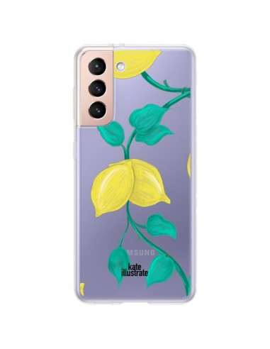 Coque Samsung Galaxy S21 Plus 5G Lemons Citrons Transparente - kateillustrate