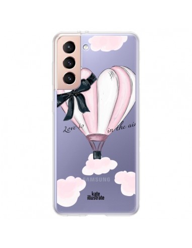 Coque Samsung Galaxy S21 Plus 5G Love is in the Air Love Montgolfier Transparente - kateillustrate