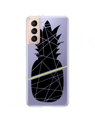 Coque Samsung Galaxy S21 Plus 5G Ananas Noir Transparente - Koura-Rosy Kane