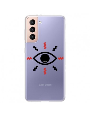 Coque Samsung Galaxy S21 Plus 5G Eye I See You Oeil Transparente - Koura-Rosy Kane