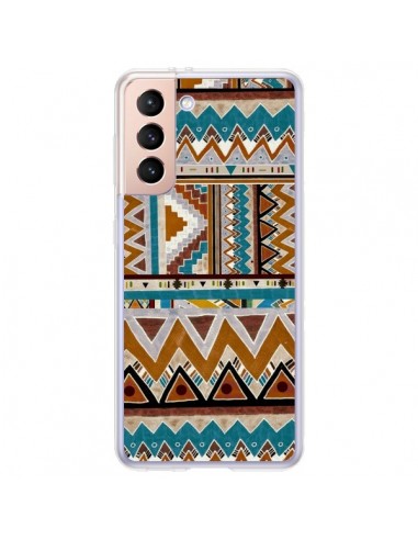 Coque Samsung Galaxy S21 Plus 5G Azteque Vert Marron - Kris Tate