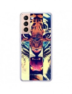 Coque Samsung Galaxy S21 Plus 5G Tigre Swag Croix Roar...