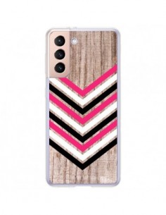 Coque Samsung Galaxy S21 Plus 5G Tribal Aztèque Bois Wood...