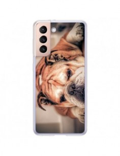 Coque Samsung Galaxy S21 Plus 5G Chien Bulldog Dog -...