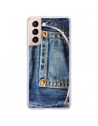 Coque Samsung Galaxy S21 Plus 5G Jean Bleu Vintage - Laetitia