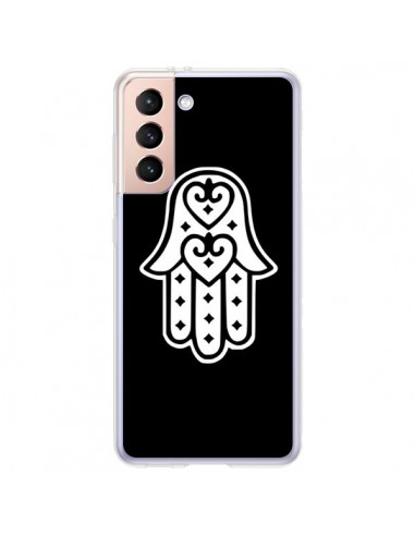 Coque Samsung Galaxy S21 Plus 5G Main de Fatma Oeil Noir - Laetitia