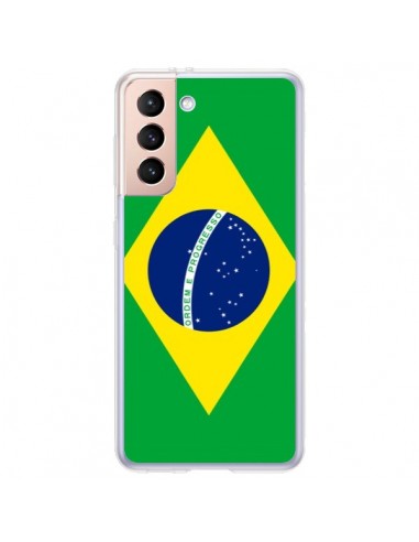 Coque Samsung Galaxy S21 Plus 5G Drapeau Brésil Brésilien - Laetitia