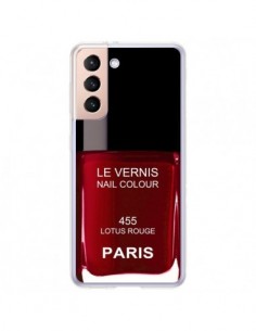 Coque Samsung Galaxy S21 Plus 5G Vernis Paris Lotus Rouge...