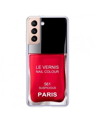 Coque Samsung Galaxy S21 Plus 5G Vernis Paris Suspicious Rouge - Laetitia