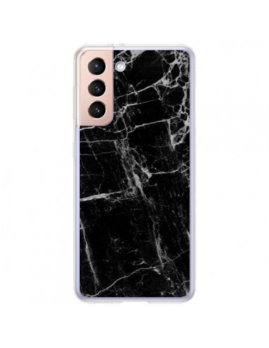 Coque Samsung Galaxy S21 Plus 5G Marbre Marble Noir Black - Laetitia