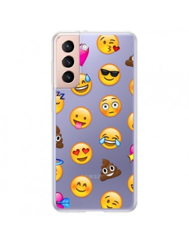 Coque Samsung Galaxy S21 Plus 5G Emoticone Emoji Transparente - Laetitia