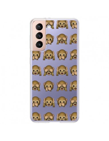Coque Samsung Galaxy S21 Plus 5G Singe Monkey Emoticone Emoji Transparente - Laetitia