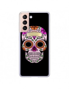 Coque Samsung Galaxy S21 Plus 5G Tête de Mort Mexicaine...