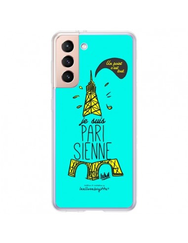 Coque Samsung Galaxy S21 Plus 5G Je suis Parisienne La Tour Eiffel Bleu - Leellouebrigitte