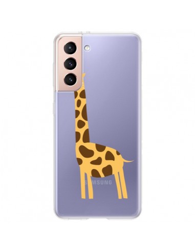 Coque Samsung Galaxy S21 Plus 5G Girafe Giraffe Animal Savane Transparente - Petit Griffin