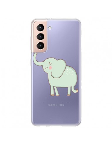 Coque Samsung Galaxy S21 Plus 5G Elephant Elefant Animal Coeur Love  Transparente - Petit Griffin
