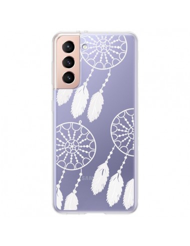 Coque Samsung Galaxy S21 Plus 5G Attrape Rêves Blanc Dreamcatcher Triple Transparente - Petit Griffin