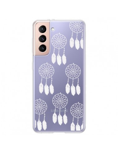 Coque Samsung Galaxy S21 Plus 5G Attrape Rêves Blanc Dreamcatcher Mini Transparente - Petit Griffin