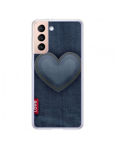 Coque Samsung Galaxy S21 Plus 5G Love Coeur en Jean - Lassana