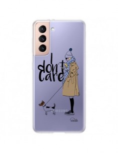 Coque Samsung Galaxy S21 Plus 5G I don't care Fille Chien...