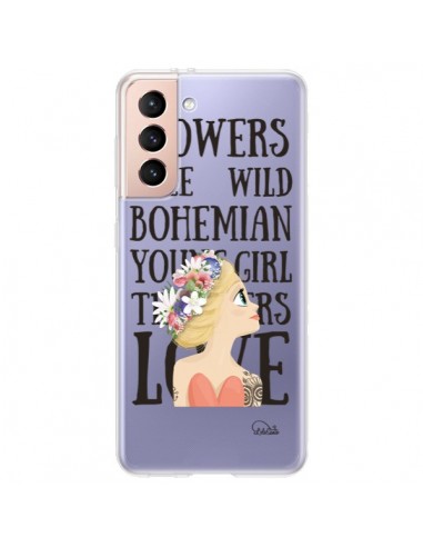 Coque Samsung Galaxy S21 Plus 5G Flowers Love Transparente - Lolo Santo