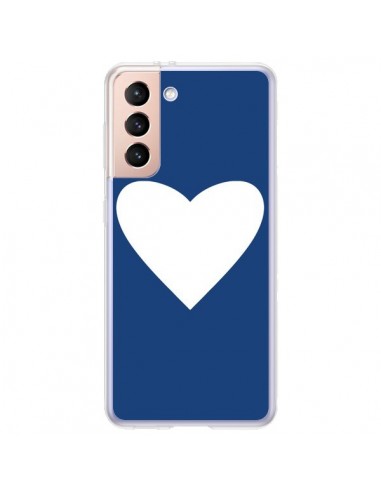 Coque Samsung Galaxy S21 Plus 5G Coeur Navy Blue Heart - Mary Nesrala