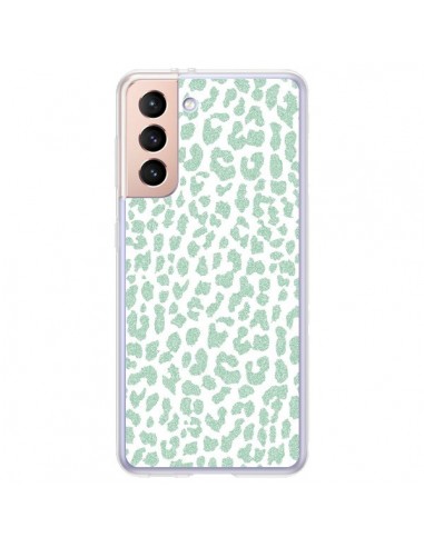 Coque Samsung Galaxy S21 Plus 5G Leopard Menthe Mint - Mary Nesrala