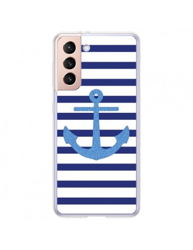 Coque Samsung Galaxy S21 Plus 5G Ancre Voile Marin Navy Blue - Mary Nesrala