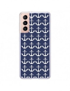 Coque Samsung Galaxy S21 Plus 5G Ancre Marin Bleu Anchors...