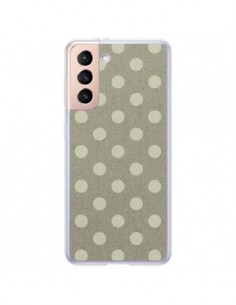 Coque Samsung Galaxy S21 Plus 5G Pois Polka Camel - Mary...