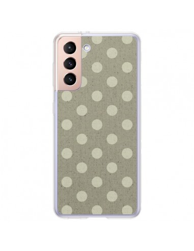 Coque Samsung Galaxy S21 Plus 5G Pois Polka Camel - Mary Nesrala