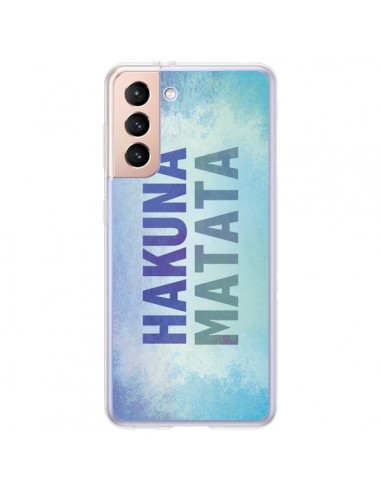 Coque Samsung Galaxy S21 Plus 5G Hakuna Matata Roi Lion Bleu - Mary Nesrala