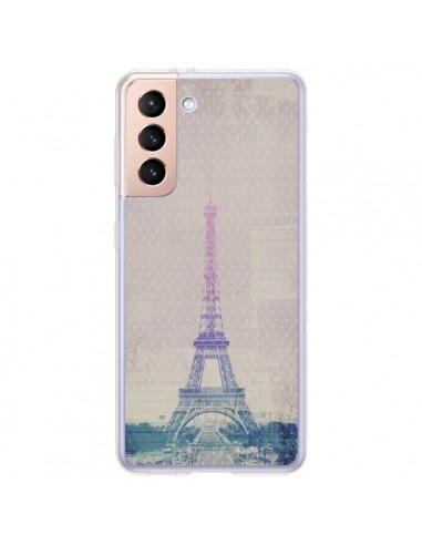 Coque Samsung Galaxy S21 Plus 5G I love Paris Tour Eiffel - Mary Nesrala