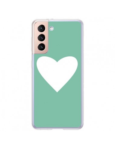 Coque Samsung Galaxy S21 Plus 5G Coeur Mint Vert - Mary Nesrala