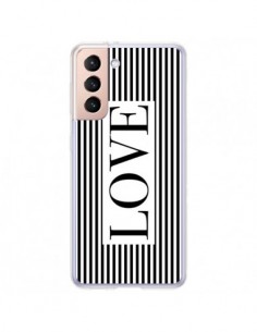 Coque Samsung Galaxy S21 Plus 5G Love Noir et Blanc -...