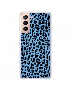 Coque Samsung Galaxy S21 Plus 5G Leopard Bleu Neon - Mary...