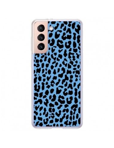 Coque Samsung Galaxy S21 Plus 5G Leopard Bleu Neon - Mary Nesrala