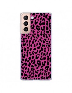 Coque Samsung Galaxy S21 Plus 5G Leopard Rose Pink Neon -...