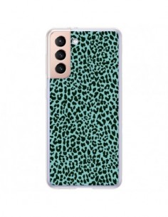 Coque Samsung Galaxy S21 Plus 5G Leopard Turquoise Neon -...