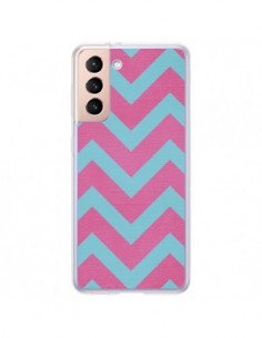 Coque Samsung Galaxy S21 Plus 5G Strawberry Chevron Rose...
