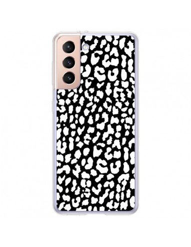 Coque Samsung Galaxy S21 Plus 5G Leopard Noir et Blanc - Mary Nesrala